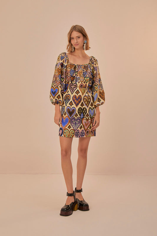 Hearts Tie Ikat Dress