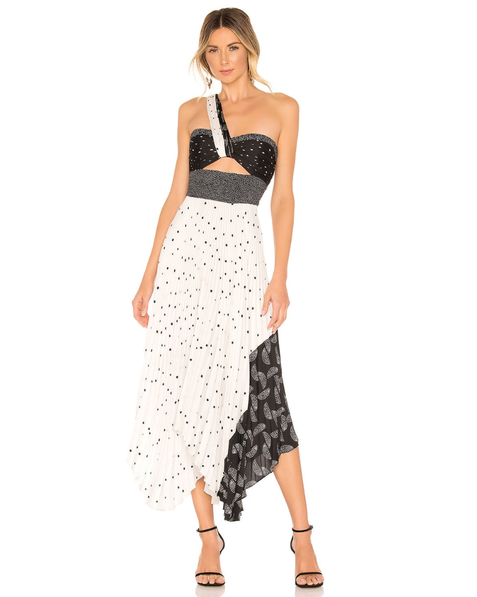 Mixed Printed Midi Dress