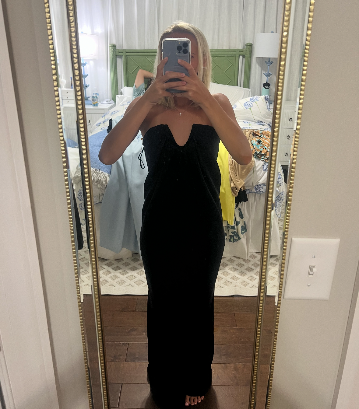 Barely Black Strapless Gown