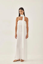 Collared Flowy White Dress