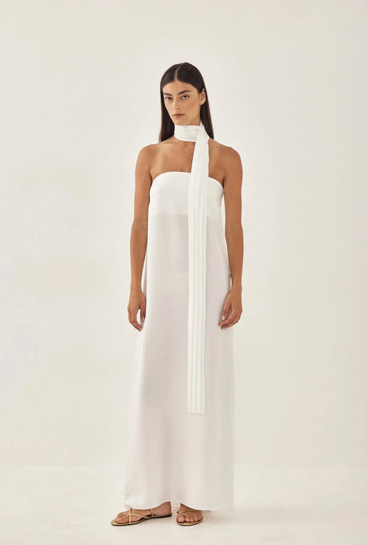 Collared Flowy White Dress