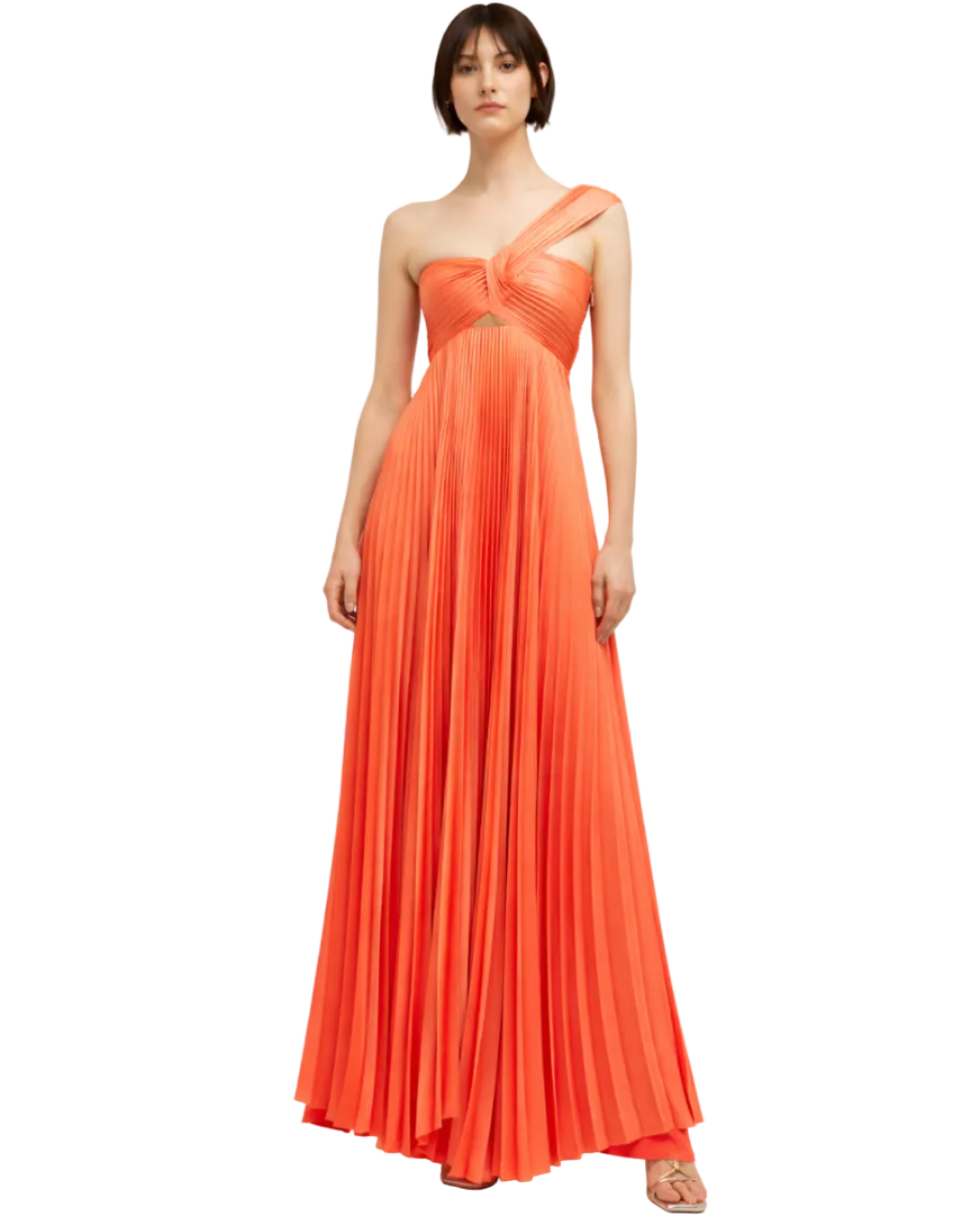 Nessa Pleated One-Shoulder Maxi Dress