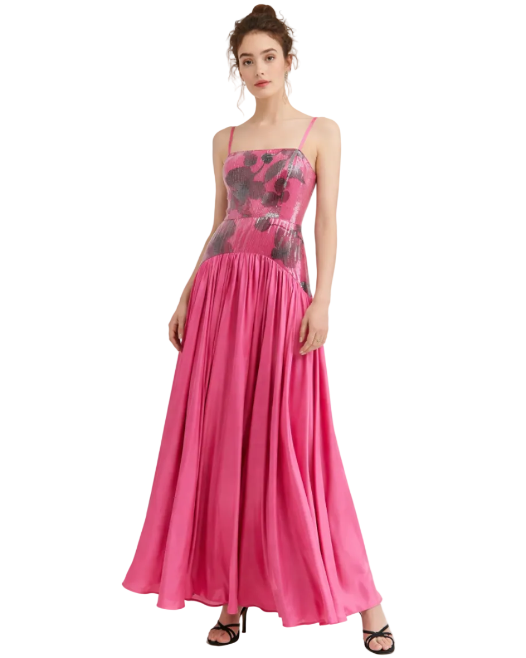 Sequin Floral Maxi Dress