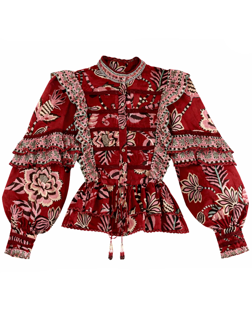 Garnet Ruffle Blouse