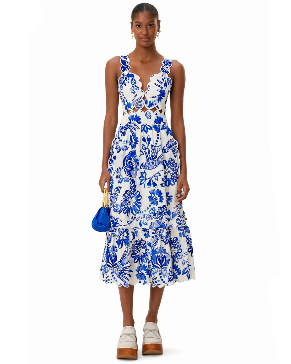 Flowerful Birds Midi Dress