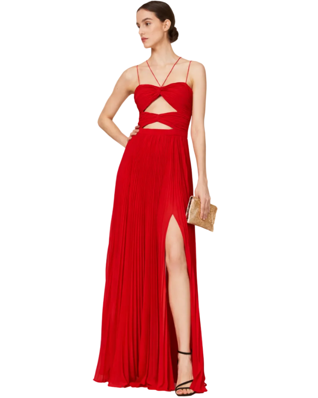 Lana Pleated Cutout Gown