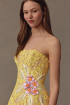 Elena Strapless 3D Floral