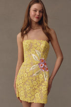 Elena Strapless 3D Floral