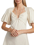 Neck tie Puff Sleeve