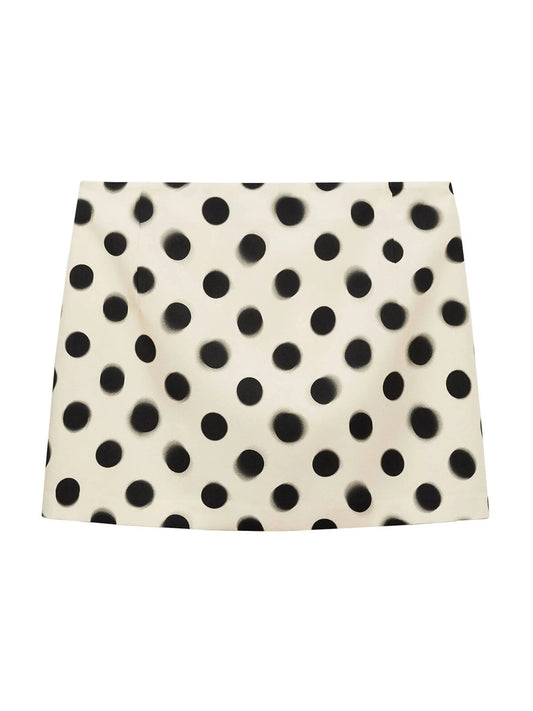Poka Dot Satin Mini Skirt