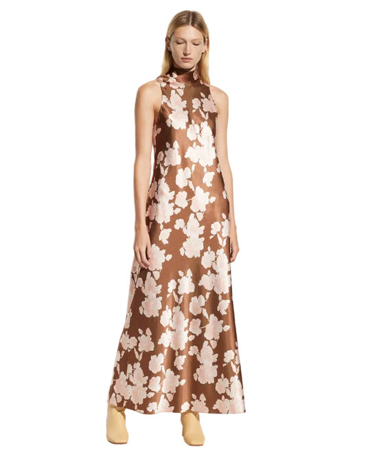 Tapestry Floral Turtle Neck Dress