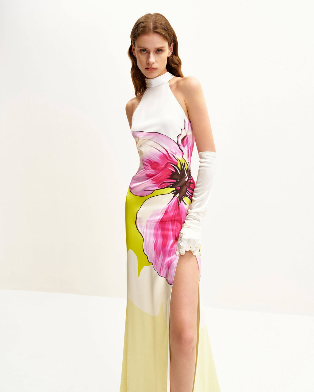 Olivia Halter Floral Gown