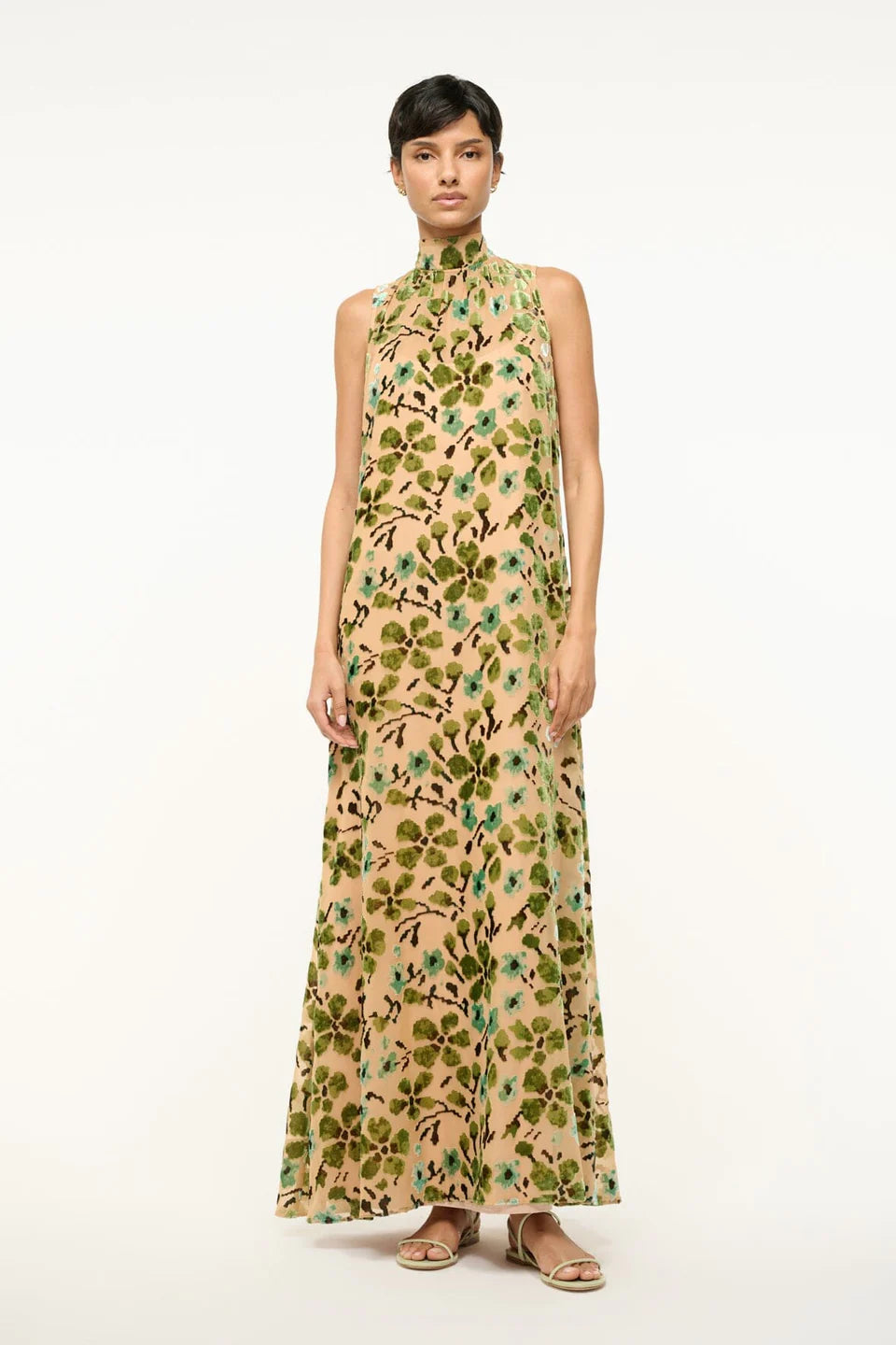 Albee Dress Moss Floral Tapestry