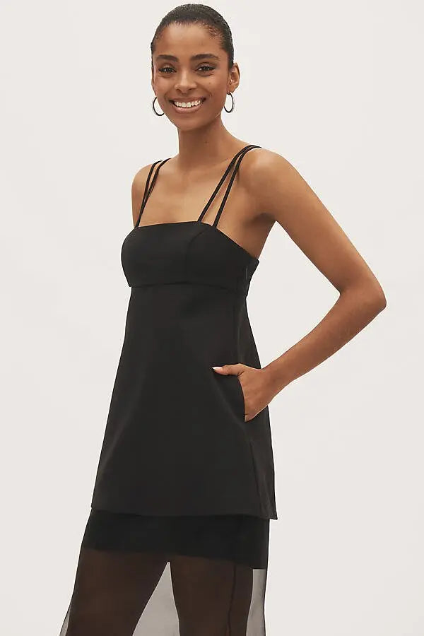 Anna Sleeveless Satin Layered Sheer