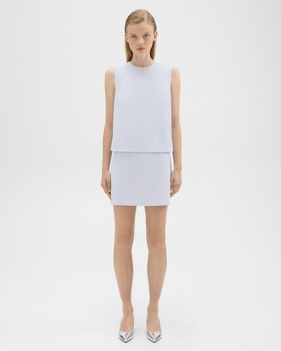 Layered Shift Dress In Cotton