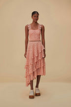 Pink Guipure Lace Set