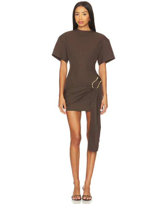 Martini Mini Dress In Chocolate