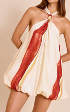 Abstract Puff Mini Dress