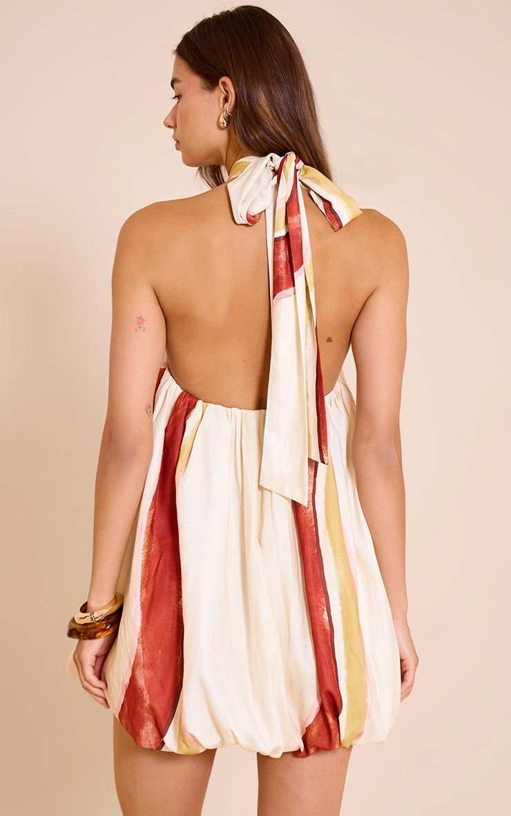 Abstract Puff Mini Dress