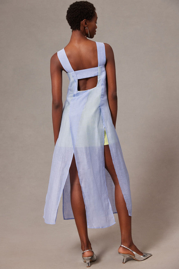 Square Neck Slit Dress