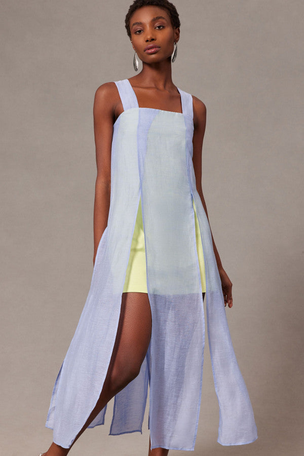 Square Neck Slit Dress