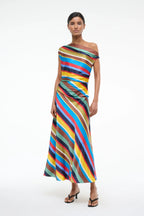 Phare Silk Dress Market Stripe