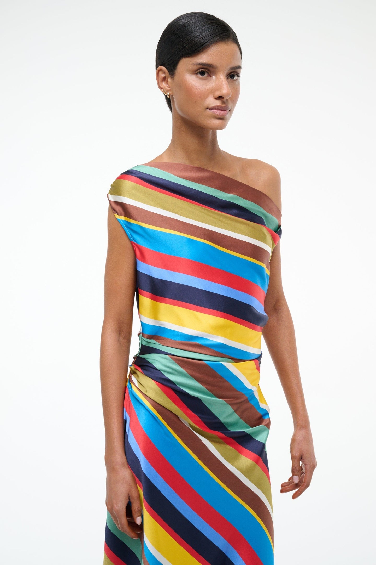 Phare Silk Dress Market Stripe