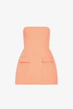 Strapless Bethany Skort Romper in Coral