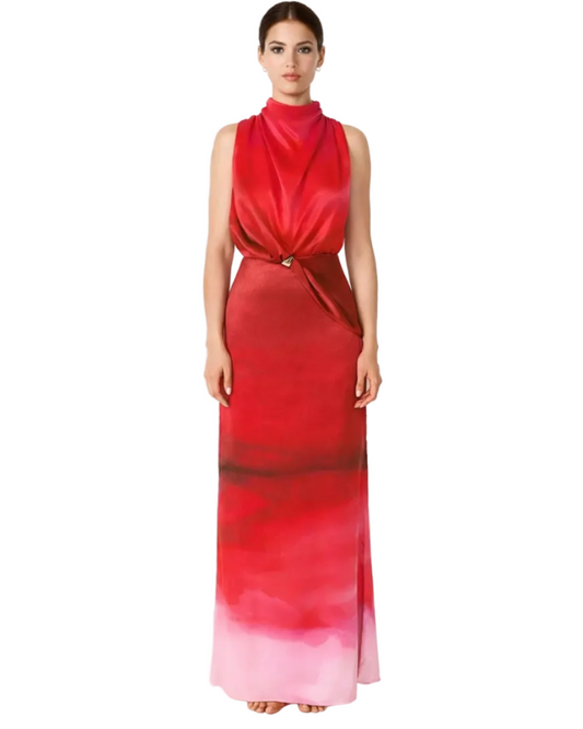 Cara Draped Satin Dress