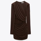 Drape Taupe Mini Dress