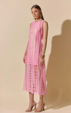 Rose Lace Tiered Midi