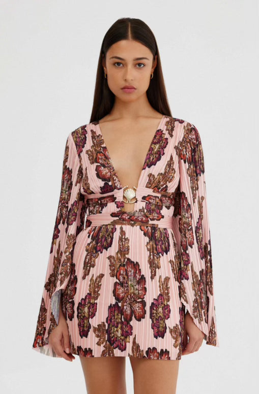 Rose Wallpaper Mini Dress