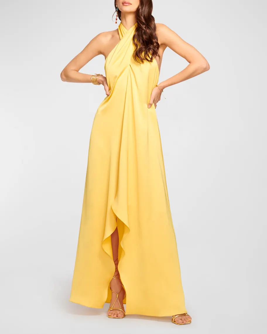 Carey Satin Halter Dress