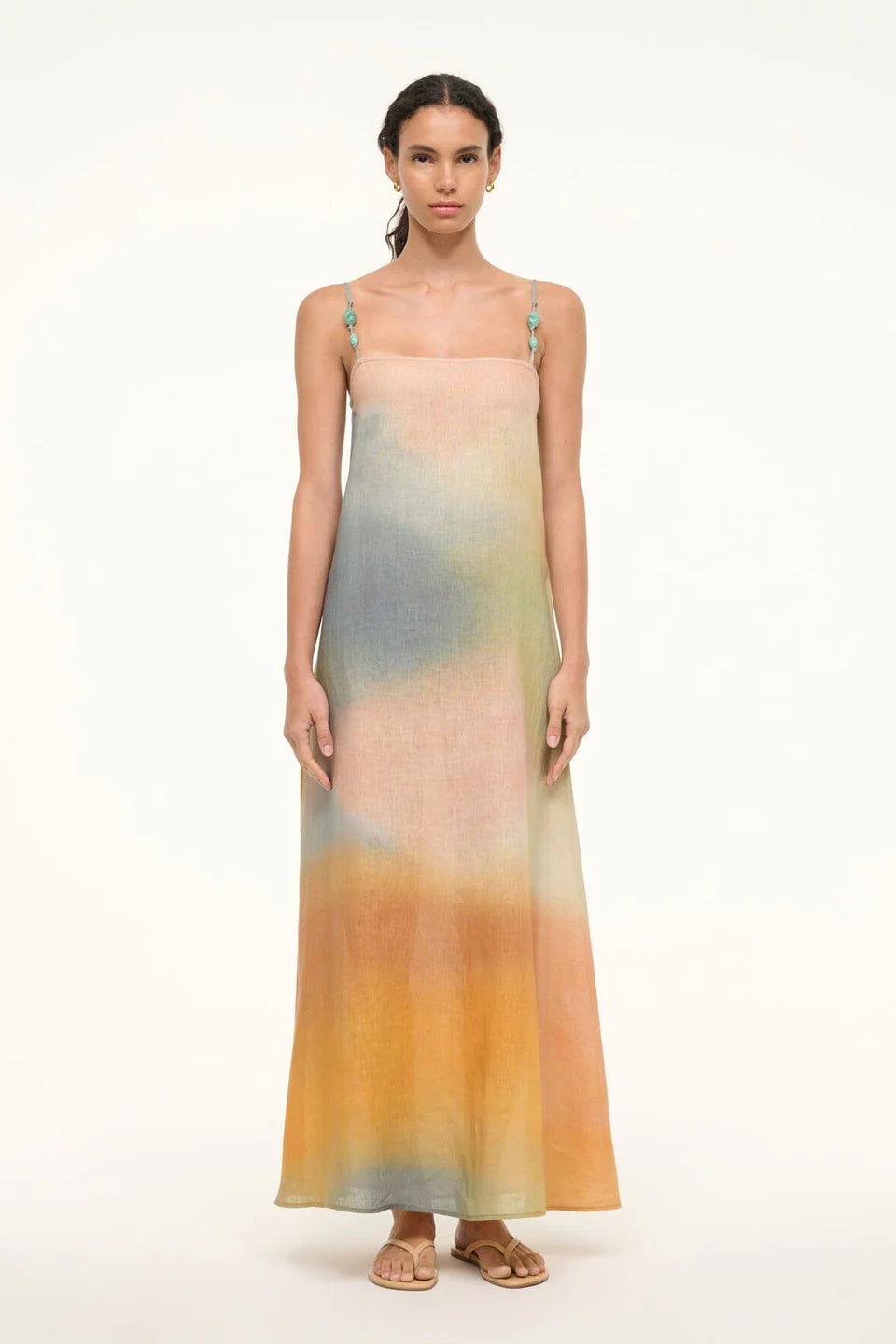 Laura Linen Dress Pastel Clouds