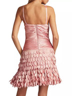 Satin Crossover Petal Dress