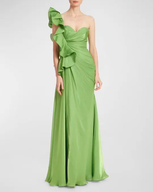 Gathered Ruffled Sweat heart Gown