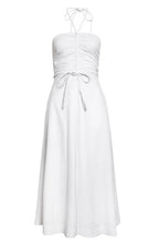 Tucker Ruched Halter Midi Dress