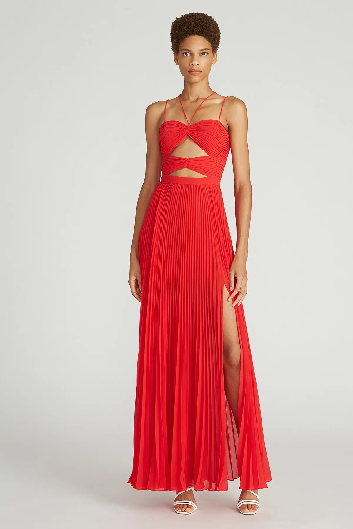 Lana Pleated Cutout Gown