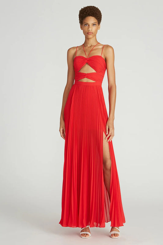 Lana Pleated Cutout Gown