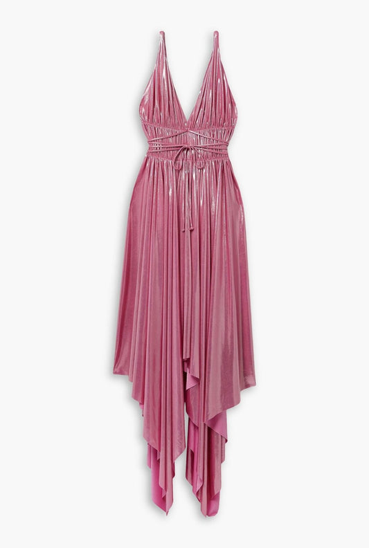 Goddess Asymmetric Gathered Dress