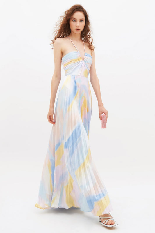 Swirl Satin Gown