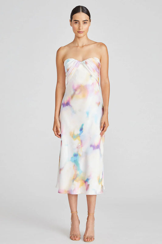 Annika Strapless Satin Midi