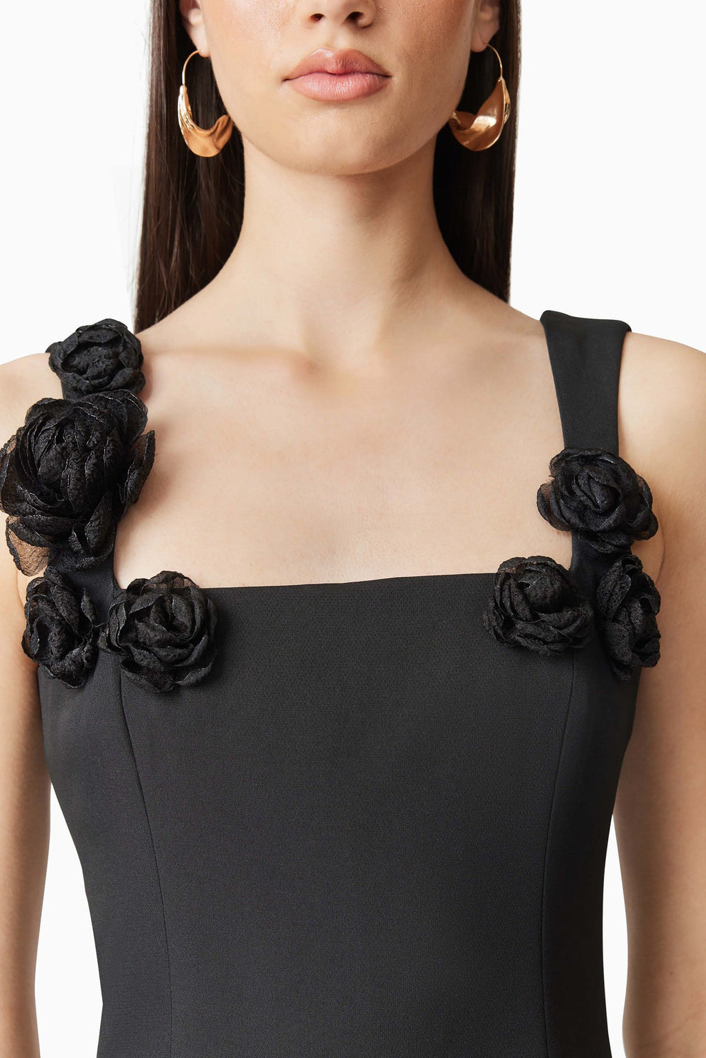 Trompe Blooming Mini Dress Black