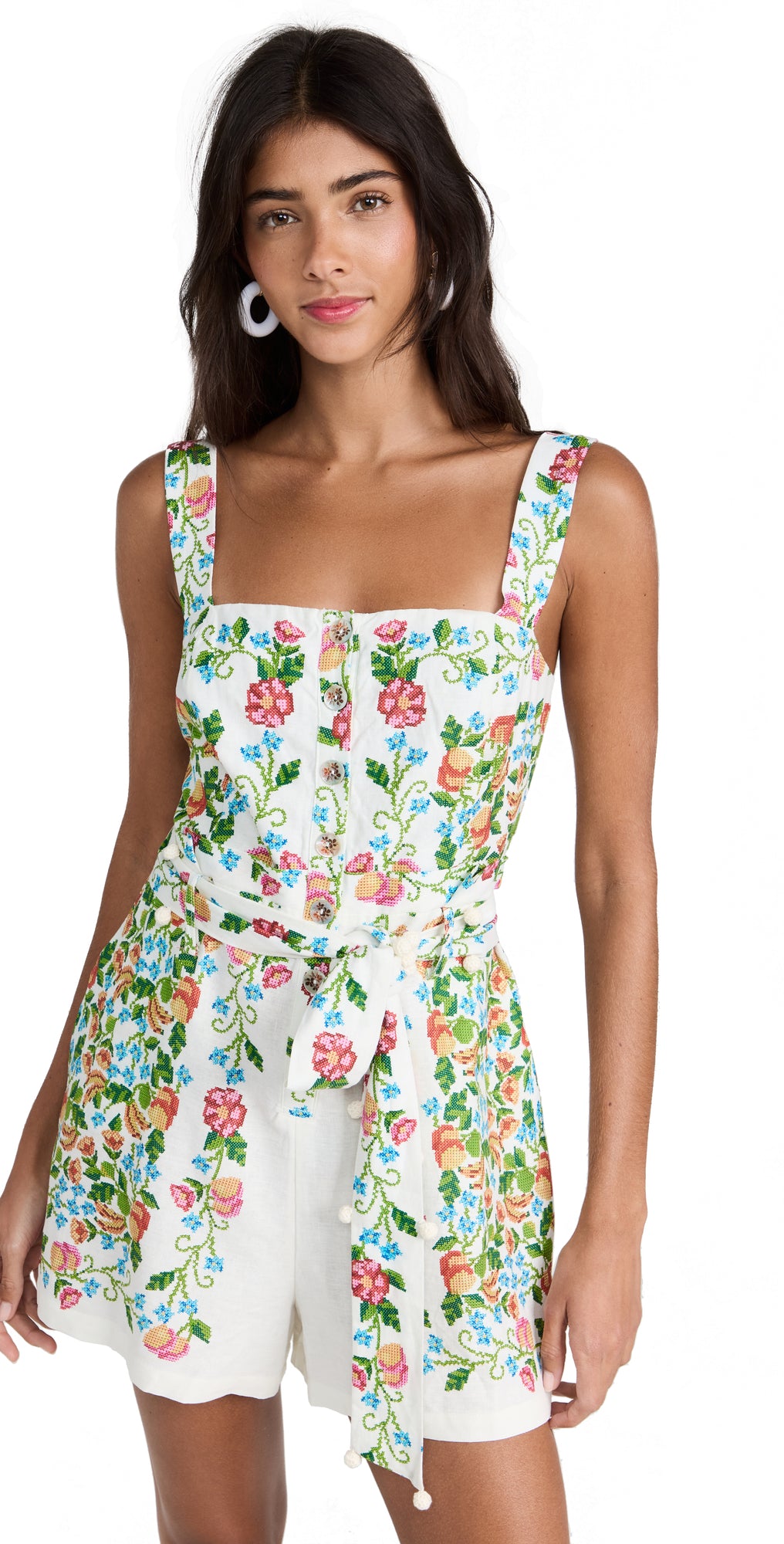 Tropicial Romance Linen Romper
