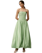 Briana Strapless Drop-Waist Bubble Midi