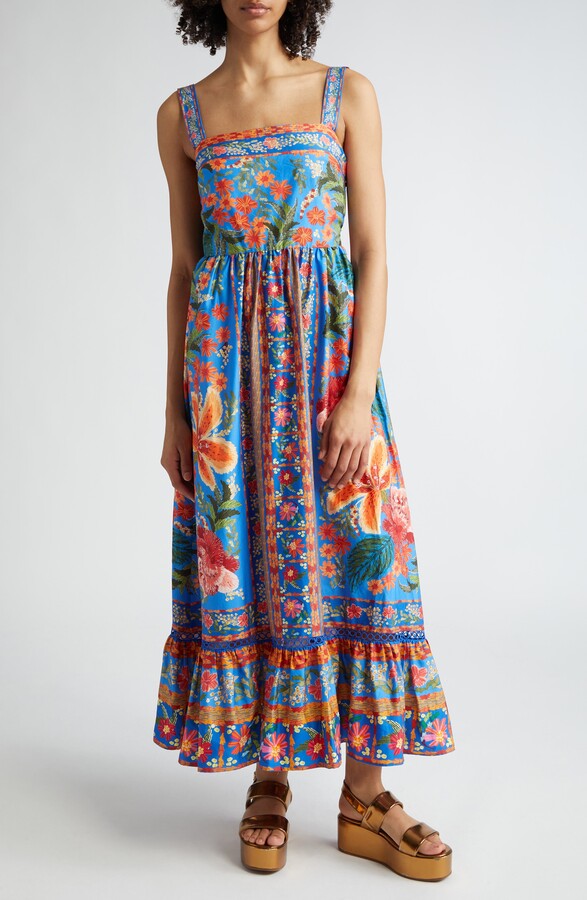 Blue Stitched Garden Maxi