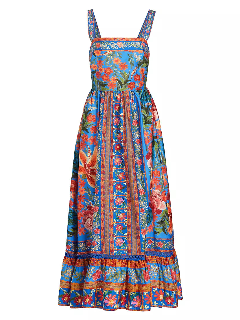 Blue Stitched Garden Maxi