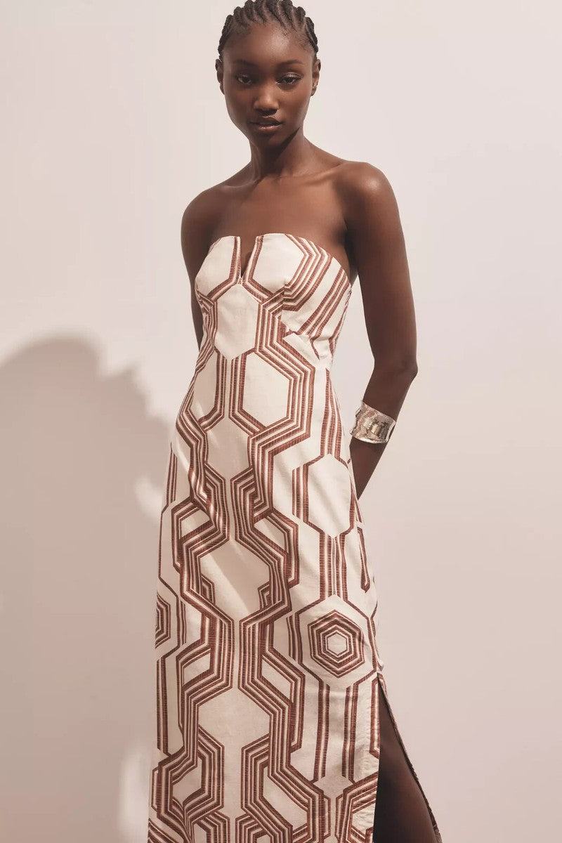 Geometric Strapless Dress