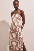 Geometric Strapless Dress