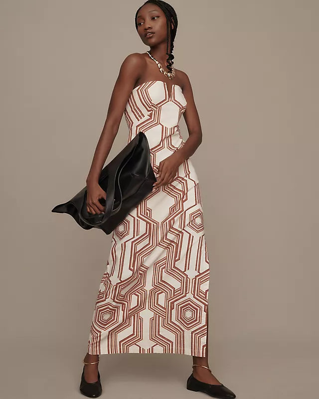 Geometric Strapless Dress
